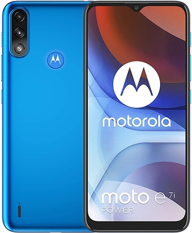 モトローラ moto e7 power 6.5インチ 32GBタヒチブルー SIMフリー 中古
